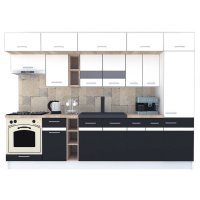 Bucatarie BIGMAR 310 A Alb /  Decor Gri